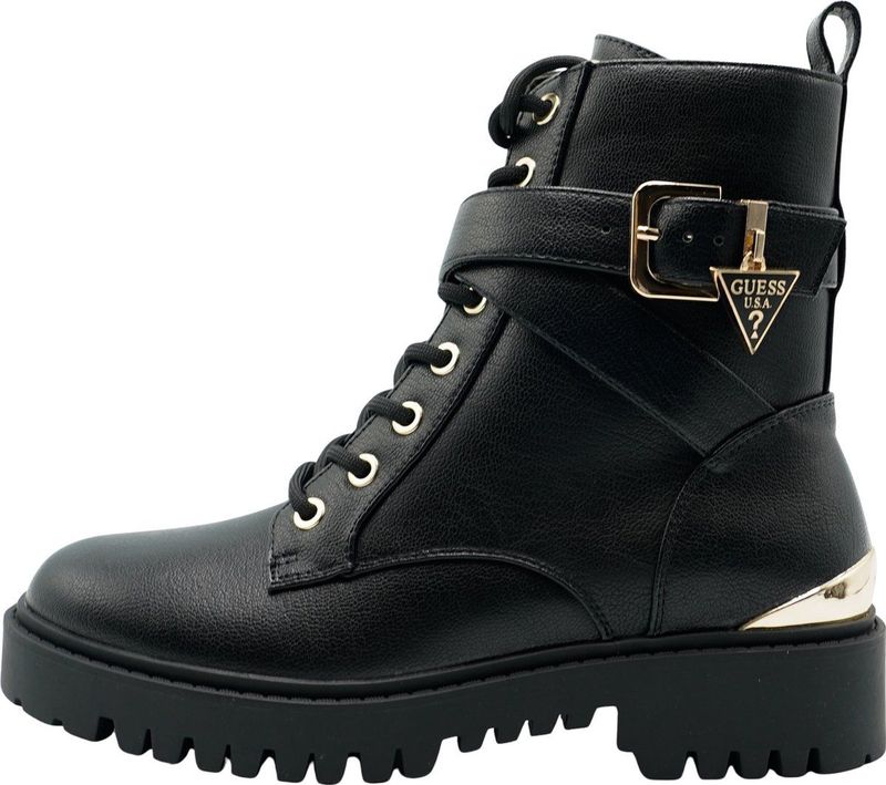 Guess Olsy Dames Enkellaarzen Zwart/Goud PU