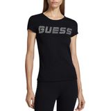 T-shirt - Zwart - Met Logo Met Stras