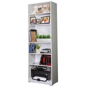 Absolute Deal 6-tier hoge boekenkast rekken display-eenheid, hout, wit, 60 x 29 x 180 cm