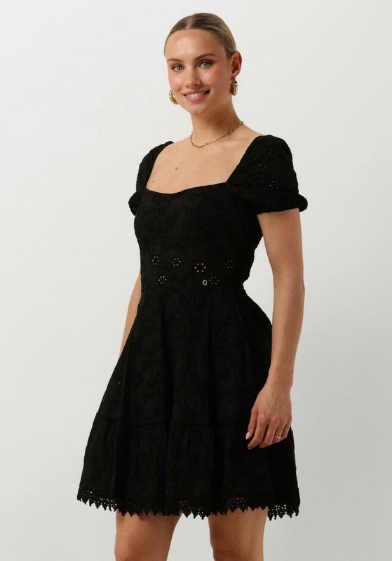 Guess - Ss Clio Flare Midi Dress - Jurk - Zwart -