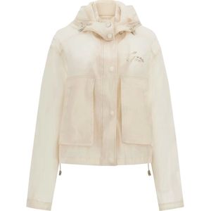 Guess - Jas - Wit - Verstelbare Capuchon - Meerdere Zakken - Effen Design