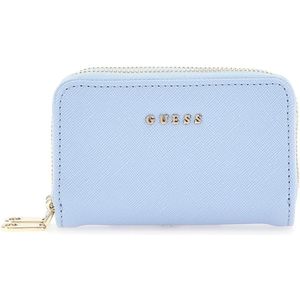Guess Double Zip Mini Wallet Dames Portemonnee - Sky Blue - One Size