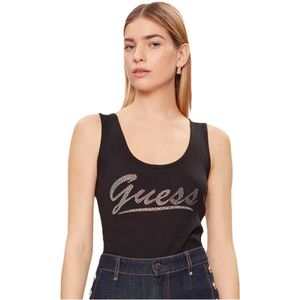 Guess - Sleeveless Top - Zwart - Katoen