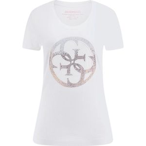 Guess SS CN 4G Logo Tee Dames T-Shirt - Wit