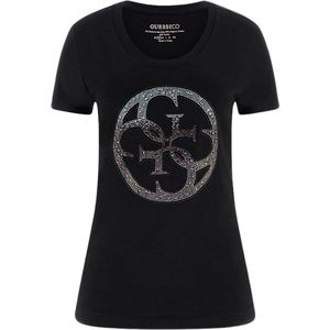 Guess SS CN 4G Logo Tee Dames T-Shirt - Zwart