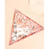 Guess SS RN Satin Triangle Tee Dames T-Shirt - Wanna Be Pink