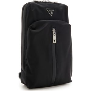 GUESS Slingtas Schoudertas Roma Crossover with Vertical Zip Black Zwart