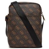 GUESS Schoudertas Vezzola Eco Crossbody Double Brown / Ochre Donkerbruin