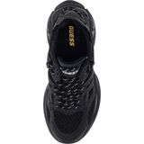 Hardloopschoenen - Imitatieleer - Zwart - Vetersluiting - Rubber Zool