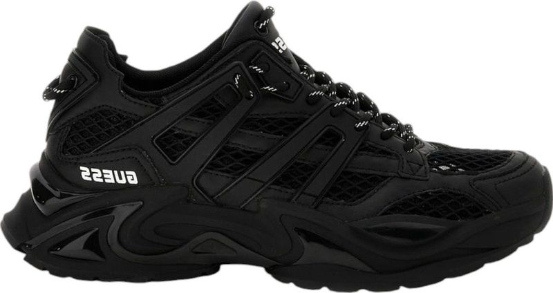 Hardloopschoenen - Imitatieleer - Zwart - Vetersluiting - Rubber Zool