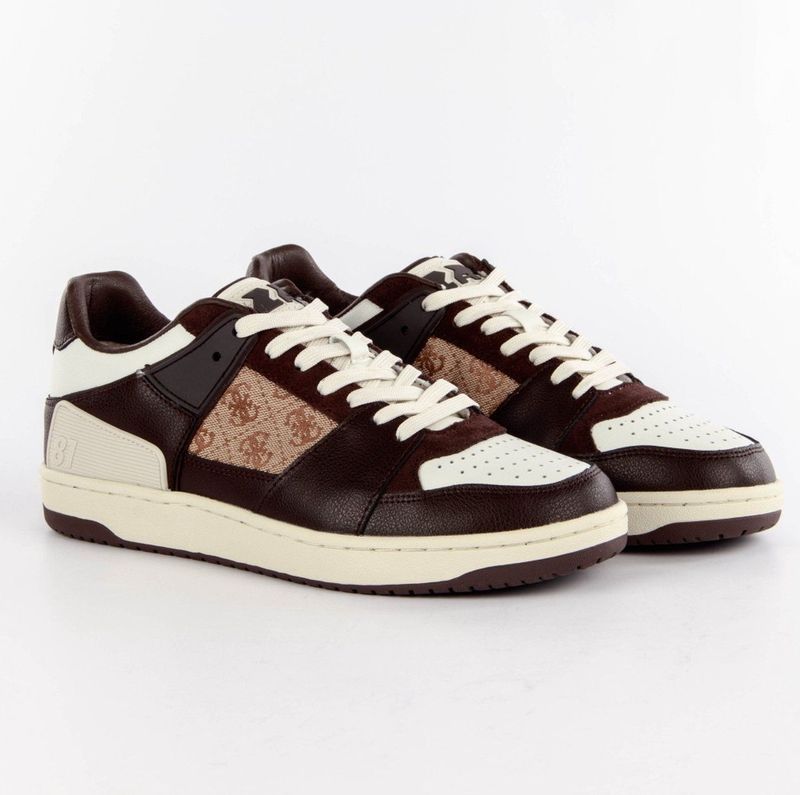 Guess - Sava Low Mixed-Leather Sneaker - Veelkleurig - Heren