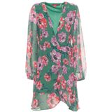 Guess - Jurk - Groen - Multicolor - V-hals - Lange Mouwen - Normale Pasvorm