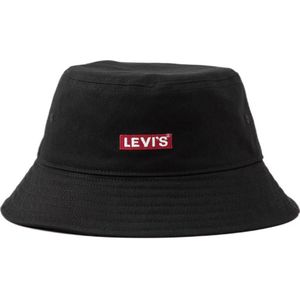 Levi's bucket hat met logo zwart