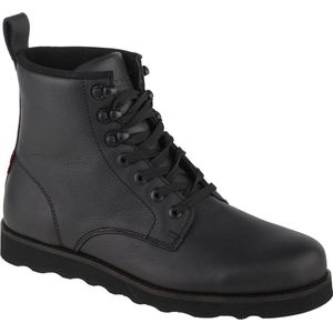 Levi's - Darrow Enkellaarsjes - Zwart - Leer - Textiel Voering - Rubber Zool