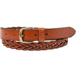 Gevlochten riem in leer Braid LEVI'S. Leer materiaal. Maten 75 cm. Kastanje kleur