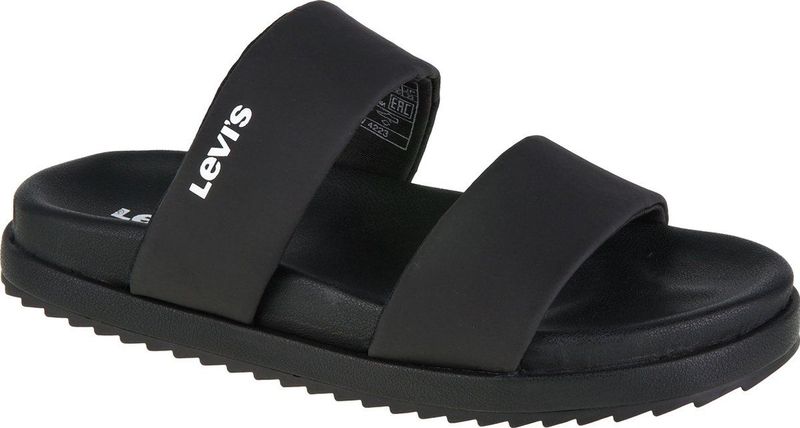 Slippers met dubbele bandjes Lydia Padded LEVI'S. Polyester materiaal. Maten 38. Zwart kleur
