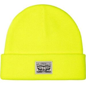 Levi's - Backpatch Beanie - Muts - Geel - 100% Polyacryl
