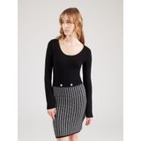 Pied De Poule - Bodycon Jurk - Wit Multi - Viscosemix