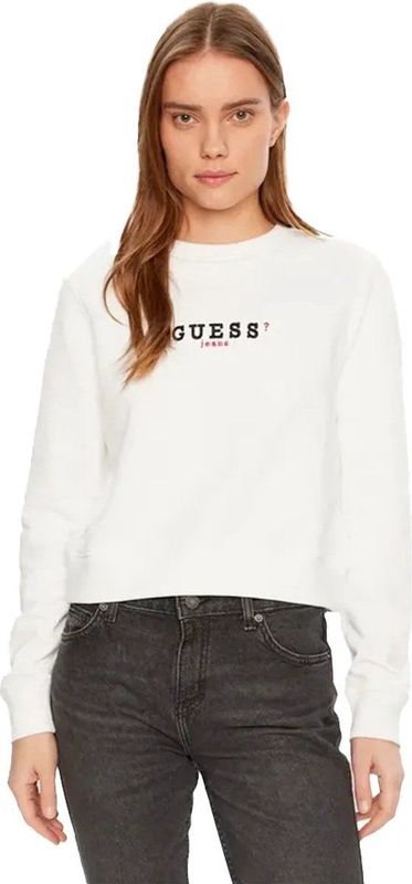Guess - Gj Crop Cn 3d Emb Sweatshirt - Groen - Biologisch Katoen