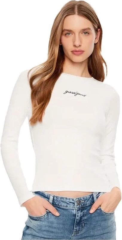 Shirt - Jersey - Aansluitende Pasvorm - Lange Mouw - Ronde Hals - Logoprint