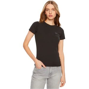 Guess - Gj Slim Pkt - T-shirt - Zwart - Biologisch Katoen