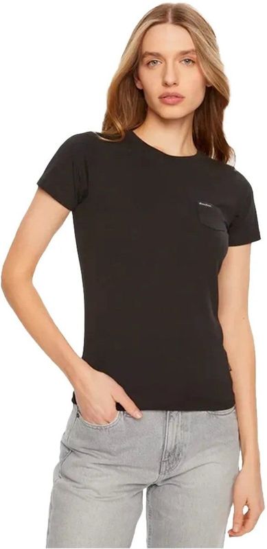 Guess - Gj Slim Pkt - T-shirt - Zwart - Biologisch Katoen