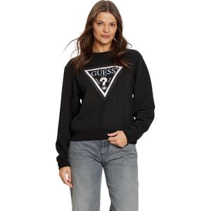 Guess, Sweatshirts & Hoodies, Dames, Zwart, S, Katoen, Zwarte Trui