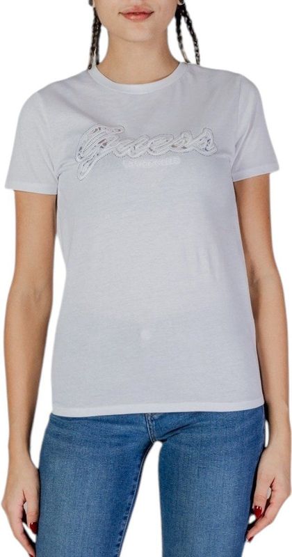 Guess - Tops - Dames - Wit - Katoen - Crew Neck T-Shirt