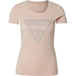Guess - Printed T-shirt - Roze - Katoen - Korte Mouw