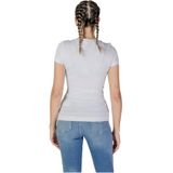 Guess - SS CN Shiny Triangle T-Shirt - Wit - Korte Mouwen