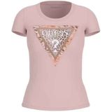 Guess - SS CN Cheeta Logo T-Shirt - Zwart - Katoen