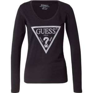 Guess Shiny Triangle T-Shirt Lange mouw - Dames - Jet Black