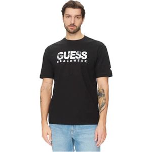 Guess - Zwart - T-shirt - Heren - Katoen - Slim Fit