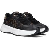 Guess - Luckei - Sneakers - Zwart - Leatherlook - Leer - Goudkleurige Hielcap