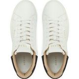 Guess - Sneakers - Wit - Leer - Witte Sneakers met Bruine Pioenprint