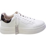 Guess - Sneakers - Wit - Leer - Witte Sneakers met Bruine Pioenprint
