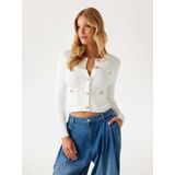 Guess - Cardigan - Wit - Lange Mouwen - Ronde Hals