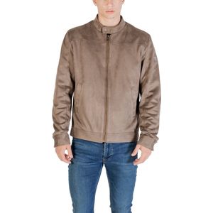 Guess - Suede Biker Jas - Bruin - Heren - Polyester