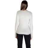 Guess - Long Sleeve V-Neck Knitwear - Wit - 82% Viscose 16% Polyamide 2% Elastaan
