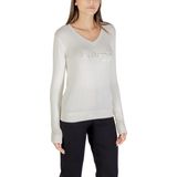 Guess - Long Sleeve V-Neck Knitwear - Wit - 82% Viscose 16% Polyamide 2% Elastaan
