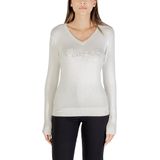 Guess - Long Sleeve V-Neck Knitwear - Wit - 82% Viscose 16% Polyamide 2% Elastaan