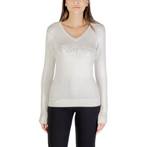 Guess - Long Sleeve V-Neck Knitwear - Wit - 82% Viscose 16% Polyamide 2% Elastaan