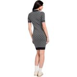 GUESS - LISE - Gebreide Jurk - Camel/Wit - Korte Lengte - Slanke Pasvorm