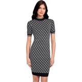 GUESS - LISE - Gebreide Jurk - Camel/Wit - Korte Lengte - Slanke Pasvorm