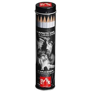 Caran Dache Graphite Line metalen cilinder met 15 sorteerpotloden (9B-4H)