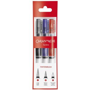 Penseel caran d'ache medium - breed - fibre tip | Blister a 3 stuk