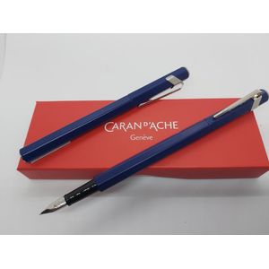 Caran d'Ache 849 metalen vulpen blauw EF