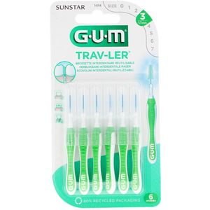 GUM Trav-ler Ragers 1.1mm Groen - 6 stuks