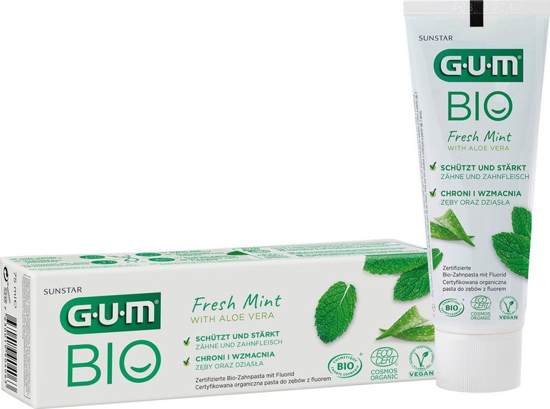 GUM - BIO Tandpasta - 75ml - Natuurlijke Ingrediënten - Met Fluoride