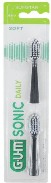 GUM - Sonic Act Opzetborstel - Zwart - 2 Stuks